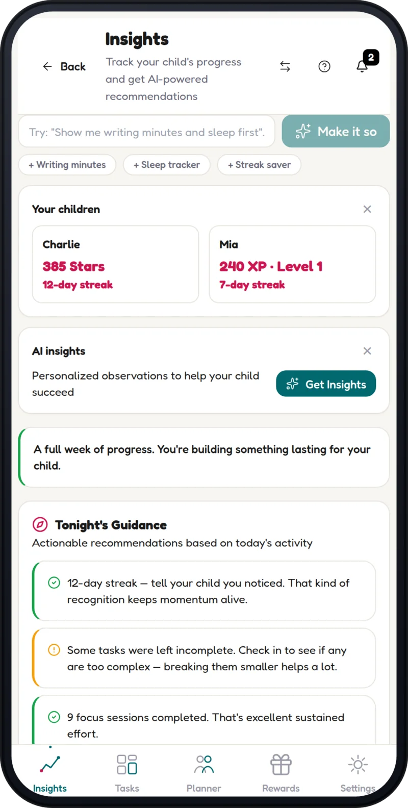 Progress Insights screenshot